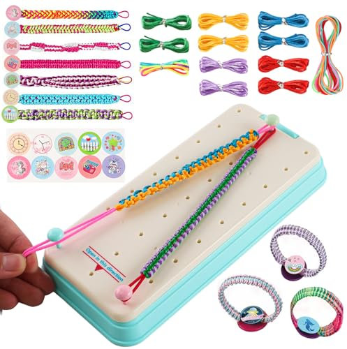 GENHH Freundschaftsbänder Bastelset,Kreatives Freundschaftsarmbänder Selber Machen Set für Kinder ab 6 Jahren - Bastelset für Mädchen, Armbänder Knüpfen, Spaß beim Freundschaftsbänder Gestalten (Blau)