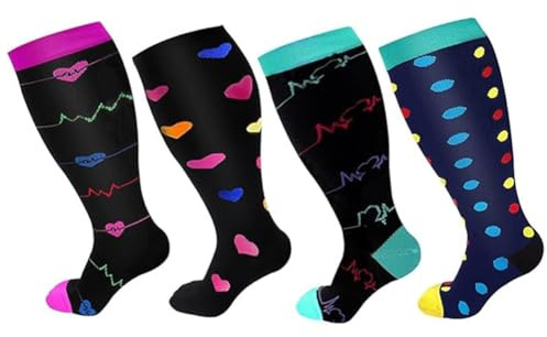 Kompressionsstrümpfe für Damen, 2XL-4XL, Farbig, Kniehoch | Kompressionssocken, Thrombosestrümpfe, Sportsocken,Kniehohe Kompressionssocken