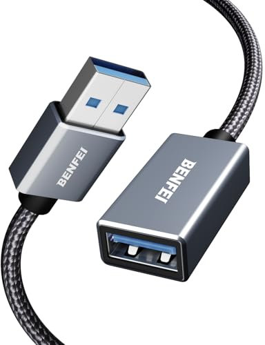 BENFEI USB 3.0 Extension Cable 5 Meter, Nylon Braided Compatible with Webcam, Camera, Phone, USB hub, Mouse, Keyboard, Printer, Hard Drive, Headset