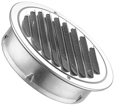 Rejilla de ventilación redonda de acero inoxidable de 120 mm para conductos, 1 unidad