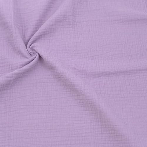 STOFFKONTOR Baumwolle Musselin Double Gauze Stoff - Meterware, Farbe Flieder - zum Nähen von Bekleidung wie Blusen/Hemden, Kleider, Hosen, Tücher sowie Dekoration