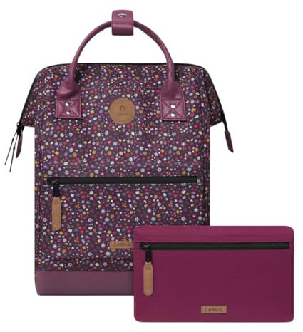 Cabaïa - Adventurer Rucksack Lausanne Medium 18L - Wasserabweisend - Laptopfach bis zu 13 Zoll - 2 Vordertaschen - vegan zertifiziert - Rucksack für Reisen und Arbeit, Damen & Herren - Violett