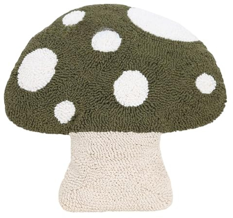 FZKun 3D-Pilz-Plüschkissen, niedlich, weich, gefüllt, flauschiges Kissen für Couch, Sofa, Bett, gemütliches Auto, Lendenwirbelstütze, dekoratives Cottagecore-Plüsch, Heimbüro-Stuhl (grün)