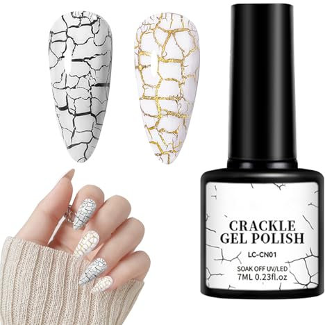 Crackle Gel Nail Polish – Glitter Tint, Fast Dry Enamel | Shiny Color Coating, Vibrant Layered Look with Teen Nails Art Moments, Prom Night, Casual Salon Sessions, Special Holiday Touch