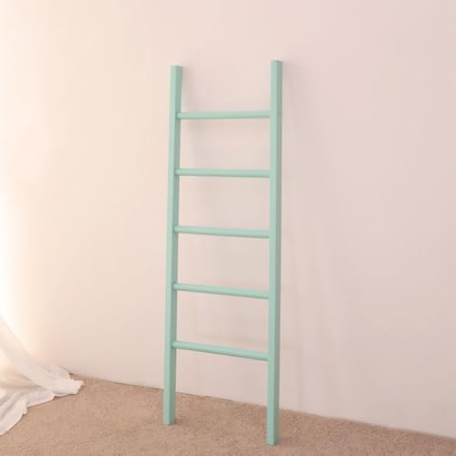 Handtuchleiter aus Holz, kostenlose Deckenleiter, 5-stufige Holzleiter für Badezimmer, Wohnzimmer und Schlafzimmer - perfekt für Handtücher, Kleidung und Deckenaufbewahrung