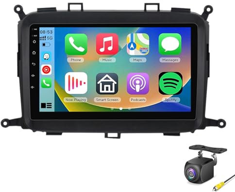 Ciosipul Radio Android 14 para K-IA Carens 2013-2018 Pantalla táctil de 9 estéreo CarPlay inalámbrico Android Auto GPS Navi 5G WiFi Bluetooth 5.0 cámara Trasera HD SWC Radio FM(Color:8 Core 4+32G)