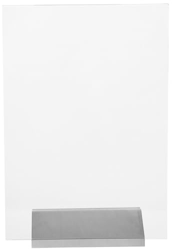 INOOMP Edelstahl Acryl Tischaufsteller Hochformat Transparent Schilderhalter Preisaufsteller Für Büro Restaurant Laden