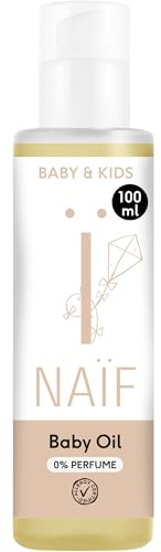 Naïf Huile pour Bébé 0% Parfum à l’Huile de Coco Naturelle – Huile corporelle pour massage, peau sensible, testée dermatologiquement, dès la naissance – 100 ml
