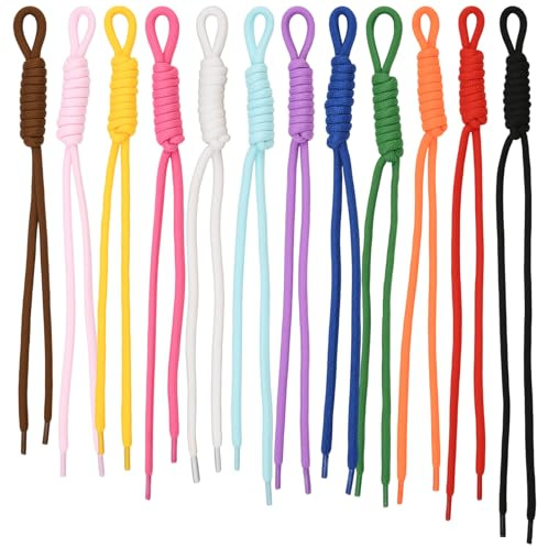 WEWAYSMILE 12-24Pcs Nylon Paracord Keychain Colorful Rope Keychain Braided Paracord Rope Bag Purse Charms for Handbag Backpack Car Key Handmade Pendant Decoration Accessories