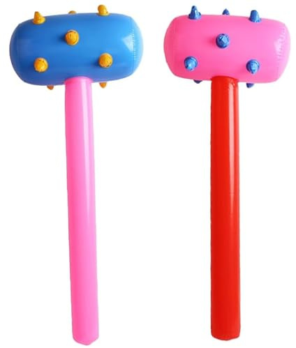 Tsawntd Marteau Gonflable 2 pièces 12x26 Pouces, Jouets de Piscine gonflables colorés en PVC Mignon Marteau de Loup pour Piscine Plage Amusante, été