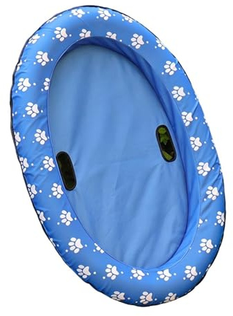 Materassino Galleggiante per Cani - Zattera Estiva Impermeabile Galleggiante | Gonfiabile per Cuccioli da Piscina | per Cuccioli Razze Piccole Medie Grandi Esterno Giardino Patio Spiaggia Lago Fiume