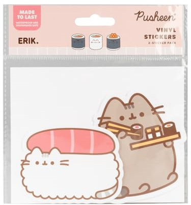 Grupo Erik Pusheen Cat Sticker Aufkleber Merch Fanartikel | Aufkleber Set Erwachsene und Kinder Geschenke - Abziehbild Wasserabweisende und Wiederverwendbare Kawaii Pusheen Fanartikel