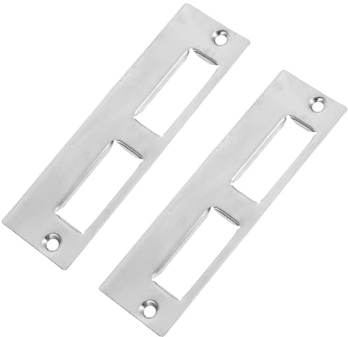 HOODANCOS Extended Door Strike Plate 2 Sets Iron Metal with Smooth Insertion 0.8mm Thickness Antique Finish for Wooden Door Repair