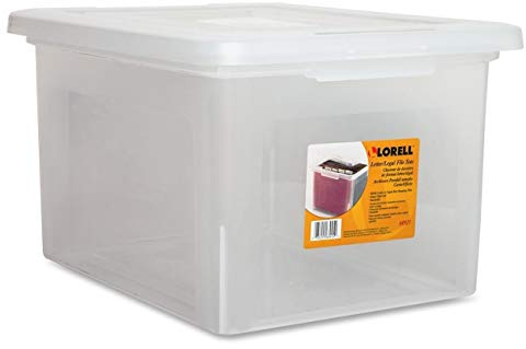 Lorell LLR68925 Letter/Legal Plastic File Box, 1 EA, clear