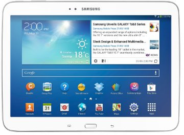 Samsung Galaxy Tab3 25,7 cm (10,1 Zoll) Tablet (Intel Atom Z2560, 1,6GHz, 1GB RAM, 16GB interner Speicher, 3,2 Megapixel Kamera, LTE, WiFi, microUSB, Android) weiß