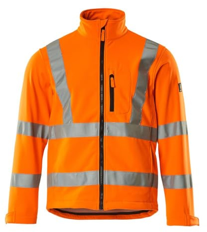 Mascot 08005-159-14 Calgary Safe Arctic Fleece on Inner Side Class 3 Softshell Jacket, Size 4XL, Hi-Vis Orange