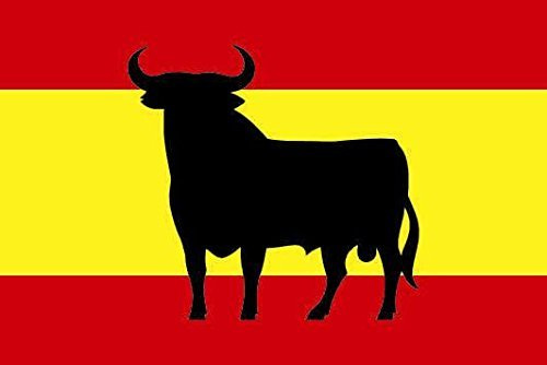 U24 Aufkleber Spanien Stier Flagge Fahne 15 x 10 cm Autoaufkleber Sticker