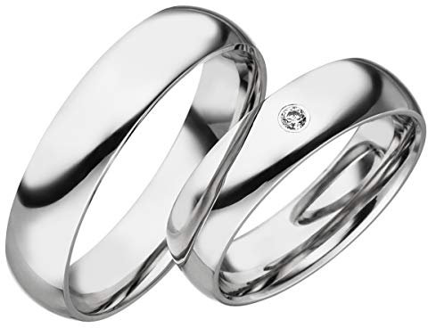 JC Eheringe Verlobungsringe Trauringe Freundschaftsringe Silber 925 Sterling * inkl. GRATIS Etui und Zirkonia Steine S070