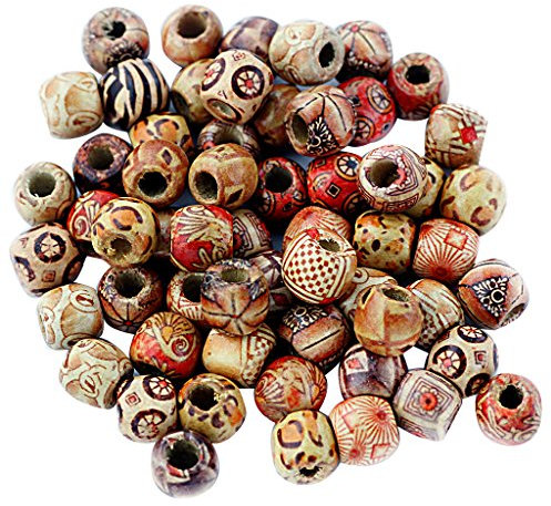 Snner 100 Stück Holzperlen Kugel Kugeln Spacer Zwischenperlen Schmuck DIY Basteln - #2