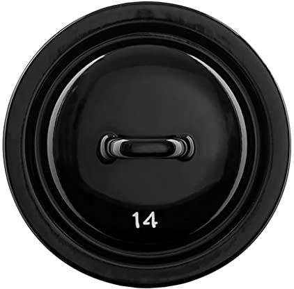 Riess, 0253-017, Deckel 14, CLASSIC - RIESEN UND ZWERGE, Durchmesser 14 cm, Höhe 3.7cm, Emaille, schwarz, Kochdeckel