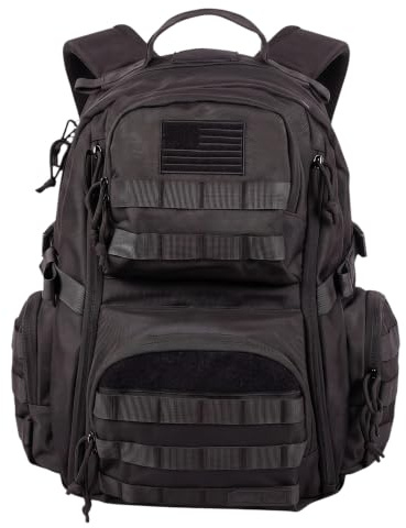 Highland Tactical Zaino tattico unisex Crusher Crusher, Nero, 15.5 W x 18.2 H x 11.5 D, Portatile