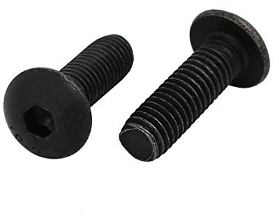 sourcing map 2 Stück M5x16mm 10,9 Grad Sechskantbuchse Umgekehrte Linksgewindeschraube Schraube Schwarz