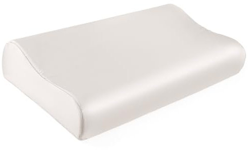 THXSILK 19 Momme Maulbeerseide Kissenbezug für Kontur Gedächtnisschaum, Latex und Cervical Kissen - Hypoallergen, Waschbar (61x35.6x12/10 cm, Natürliches Weiß)