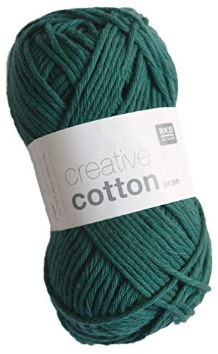 Rico Creative Cotton aran Fb. 23 Fil de coton pour tricot et crochet Vert foncé