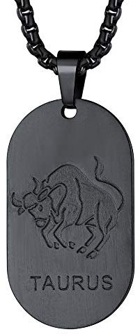 FaithHeart sternzeichen stier ketteanhänger Edelstahl edelstahl Horoskop kette schwarz herren anhänger Geschenk Geschenkidee