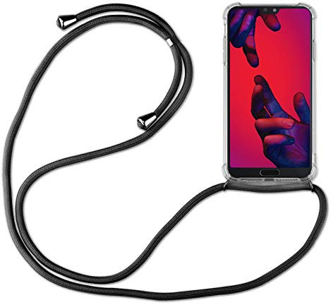 betterfon Hülle Kompatibel mit Huawei P20 | Handykette Smartphone Halskette Hülle mit Band | Handyhülle mit Kordel zum Umhängen Kompatibel für P20 | Schwarz