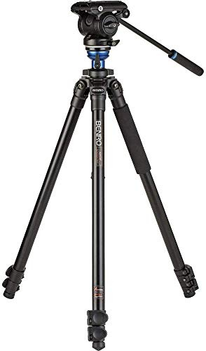 Benro A2573F Videostativ aus Aluminium mit S4 PRO Fluid-Videokopf mit Flachbasis (A2573FS4PRO)