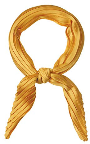 sourcing map Damen Rhombus Kopftuch Wraps Schals Bandana Einfarbig Plissee Halstuch Gelb 104 x 42cm