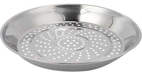 Cabilock 12.20 Inch Stainless Steel Steamer Rack with Holes Thick Food Steaming Tray for Wok Cooking Vegetables Fish Dumplings Kitchen Steamer Basket