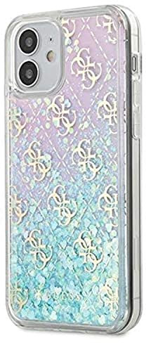 Guess GUHCP12SLG4GGBLPI Gradient Liquid Glitter 4G Case for iPhone 12 Mini 5.4 Inches Pink