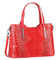 OBC Made IN Italy Damen Echt Leder Tasche Kroko-Prägung Business Shopper Schultertasche Handtasche Ledertasche Umhängetasche Wildleder Rot