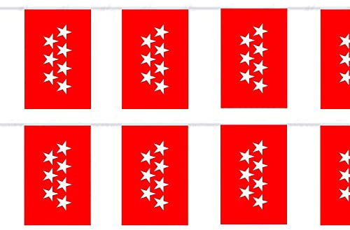 Durabol Cadena De Bandera Comunidad Madrid Comunidades autónomas de España 7 Banderin 20 X 30 CM - 5 Metro