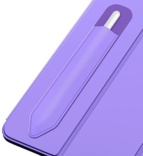 MoKo Funda para Apple Pencil Pro, Apple Pencil (USB-C), Apple Pencil 1ª/2ª Generación, Funda Elástica Adhesiva de Bolsillo para Lápiz Fijar a Funda de iPad para Lápices Stylus, Morado