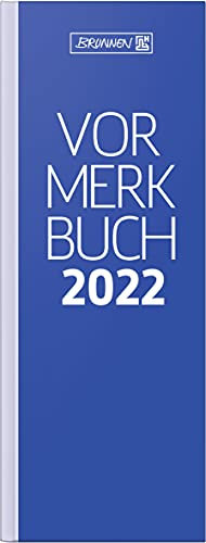 BRUNNEN 1078402302 Tischkalender/Vormerkbuch Modell 784, 1 Seite = 2 Tage, 11,0 x 29,7 cm, Deckenband blau, Kalendarium 2022