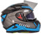 BHR Casco Integrale Moto con Doppia Visiera 813 RACE | Casco Moto Integrale Omologato ECE con Visiera Parasole | Casco Moto Uomo/Donna | BLUE LINE | XL