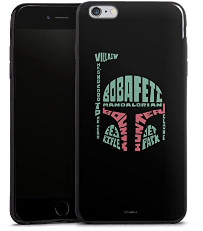 DeinDesign Slim Case extra dünn kompatibel mit Apple iPhone 6 Plus Silikon Handyhülle schwarz Hülle Fanartikel Star Wars Boba Fett