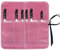 JOINDO Heavy Duty Waxed Canvas Knife Bag, Professional Chef Knife Roll Bags with 6 Slots, PINK