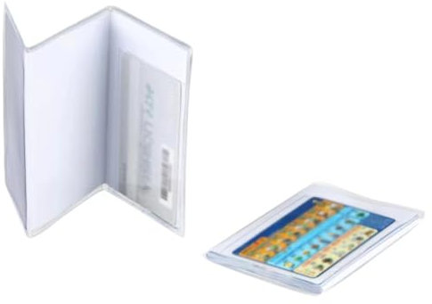 Fahrzeugschein Hülle, WHFGSOM 2 Stück 3-teilig Hülle Transparentes Etui für Deutscher Kraftfahrzeugschein Schwimmpass, mit einem Halter für Führerschein Personalausweis