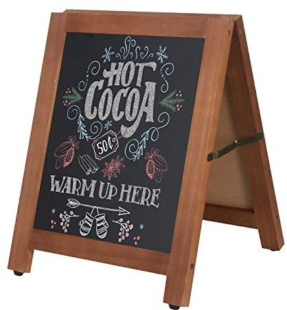 DOCMON Kreidetafel-Schilder, rustikaler magnetischer A-Rahmen, kleines Kreidetafel-Schild für Lebensmittel, Menü-Display für Restaurant, Geschäft oder Hochzeit (30.5x40.6 cm)