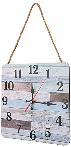 Kreative Wanduhr, industrieller Stil, Quarz-Uhrwerk, geräuscharmes Diagramm, große arabische Ziffern, Wanduhr mit Kordel für Schlafzimmer