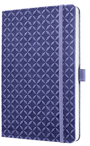 Sigel JN131 Notizbuch A5 liniert lila, Tagebuch Jolie, Hardcover, Gummiband, Stifteschlaufe, Einstecktasche, aus nachhaltigem Papier