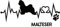 Generisch Autoaufkleber Aufkleber Herzschlag Liebe EKG Deko Sticker selbstklebend schwarz Breite 28cm Motiv: Hund Malteser 01