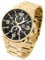 Taffstyle Herren Armbanduhr Edelstahl Wasserdicht Quarz Analog Datum Stopp Stoppuhr Alarm Chronograph Uhr Flieger Sport Fliegeruhr Sportuhr Groß XXL Herrenuhr Männer Gold Schwarz