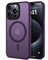 tigratigro Cover Magnetica per iPhone 15 Pro, Compatibile con MagSafe, Custodia Traslucida Opaca Posteriore Sottile Antiurto Protettiva Case, Protezione Antiurto di Grado Militare, Viola Profondo