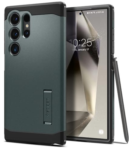 Spigen Tough Armor Hülle Kompatibel mit Samsung Galaxy S24 Ultra -Grün