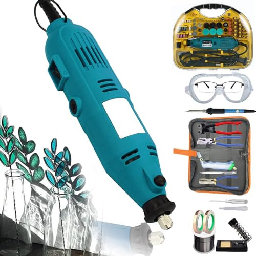 SONLED Kit de vitrail, kit d'outils de démarrage Professionnel pour mosaïque et vitrail, avec Pinces à Verre Robustes, kit de Coupe-Verre, kit d'outils de Gravure, kit de Fer à souder